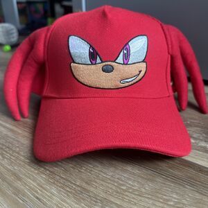 Sonic Hedgehog Knuckles Adjustable Snapback Cap/Hat Red Unisex